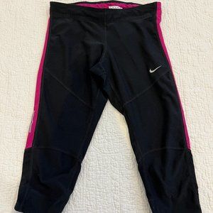 Nike Capris - Black and Pink, Size Small